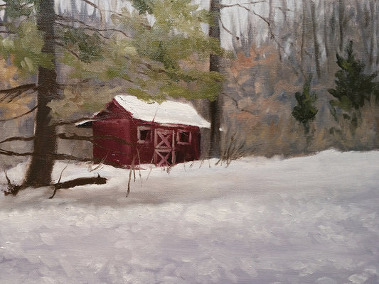 Red Barn on Snow
