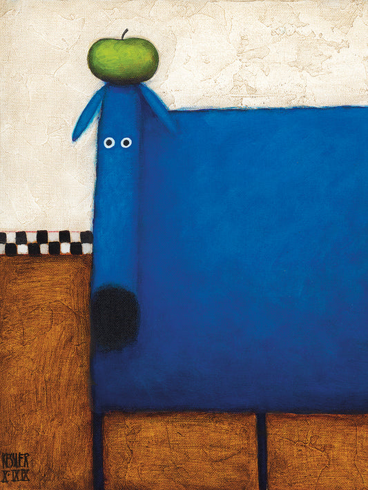 Blue Dog With Apple