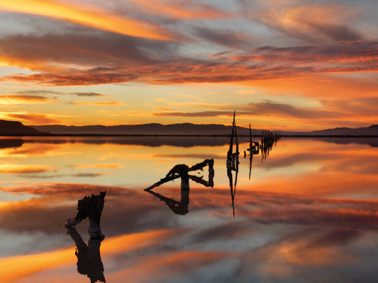 Great Salt Lake Pilings Sunset 11