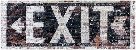 Exit Sign Painted Brick