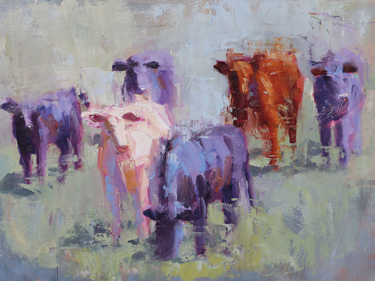 Cow Study of Mixer by Jennifer Stottle Taylor - larger sizes handcrafted wall art work on large canvas & framed canvas prints