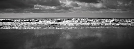 Black and White Shore Waves