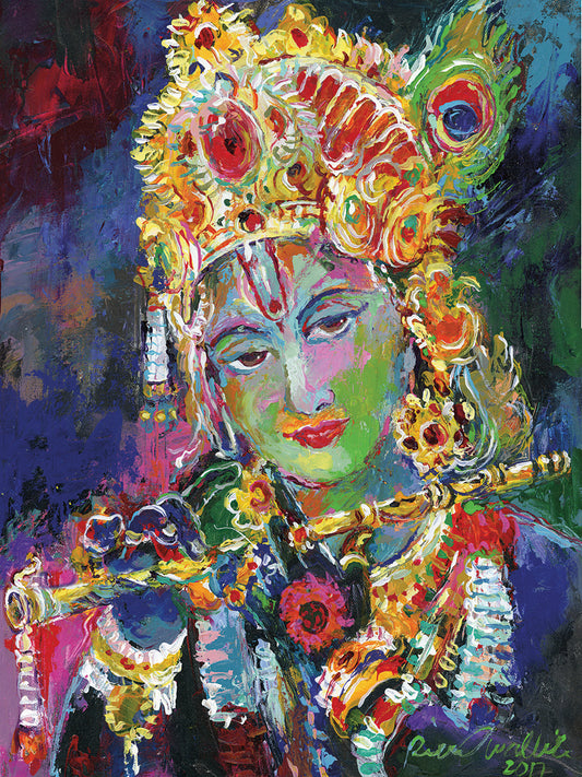 Krishna by Richard Wallich art work on canvas or framed canvas prints