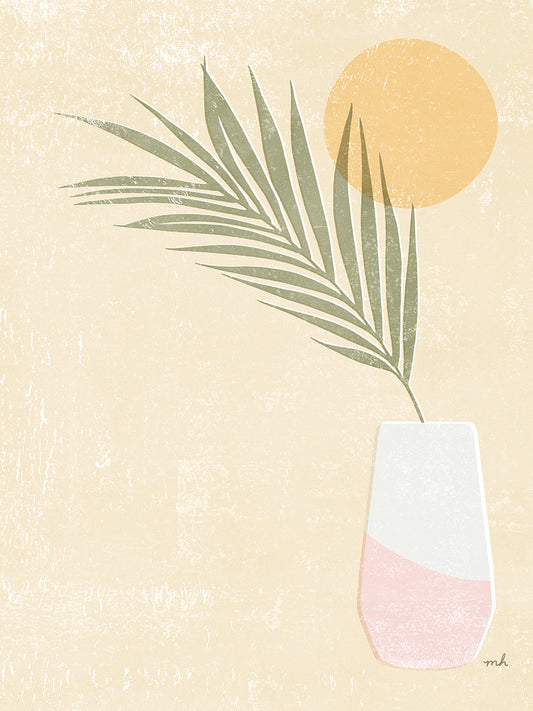 Sun Palm II Blush by Moira Hershey - handcrafted wall art work on large canvas & framed canvas prints, made to order