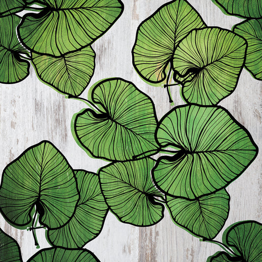 Green Leaves - highest quality handcrafted wall art work on large canvas & framed canvas prints by Nikki Chu 
