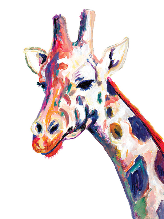 Colorful Giraffe on White