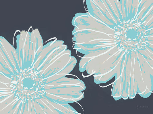 Flower Pop Sketch VI-Dark Blue BG
