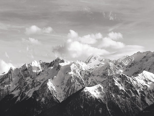 Snowcapped Mountains BW Crop