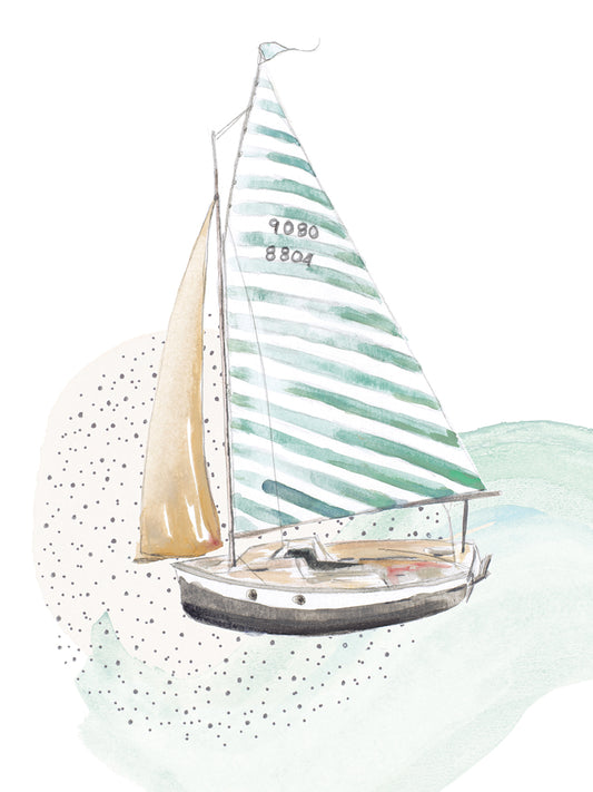 Turquoise Sail Boat