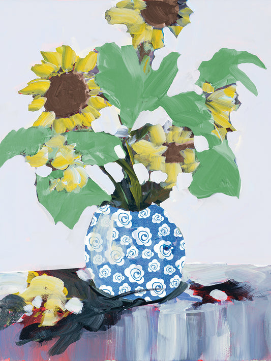 Sunflowers In Decorative Vase