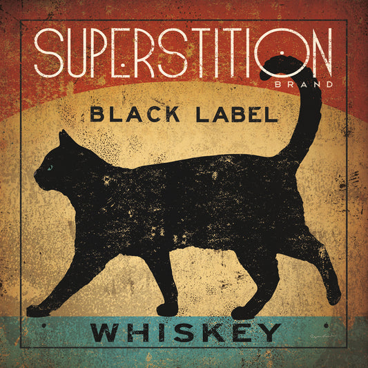 Superstition Black Label Whiskey Cat