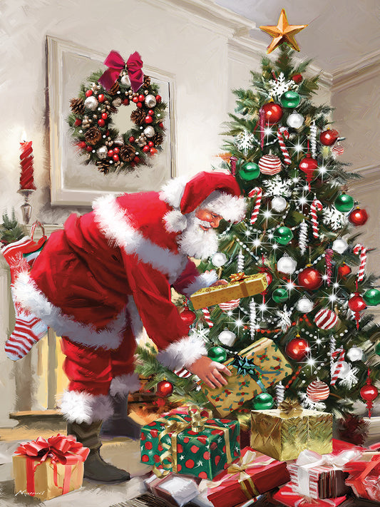 Santa Placing Presents Under The Tree
