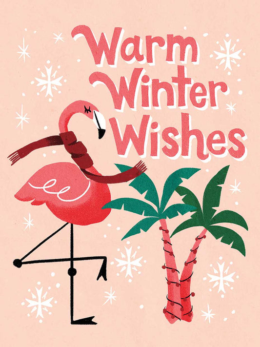 Warm Winter Wishes Flamingo