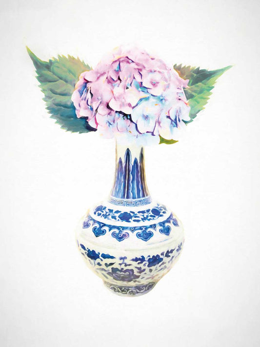 Hydrangea in Chinoiserie Vase Still Life 18x24 wall art