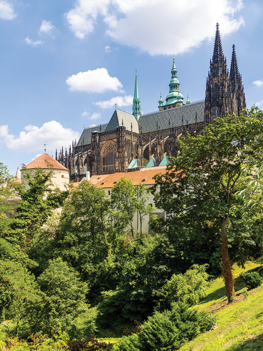 St. Vitus Cathedral with castle grounds and Stag Moat