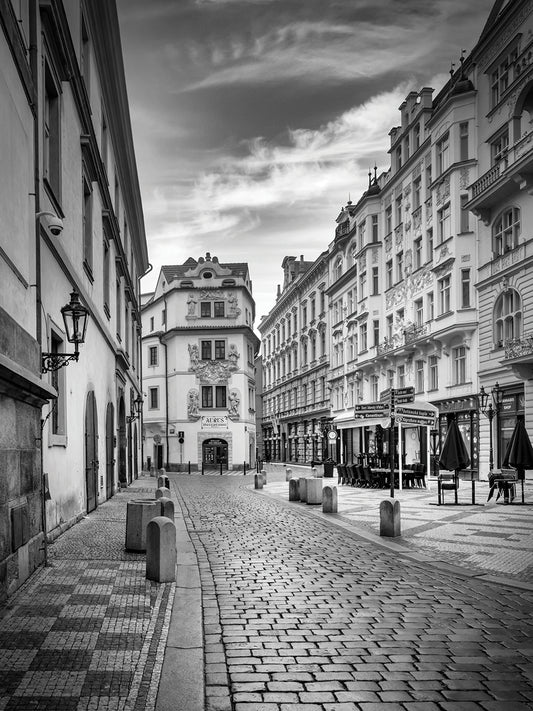 Karlova, cozy alley in Prague - Monochrome