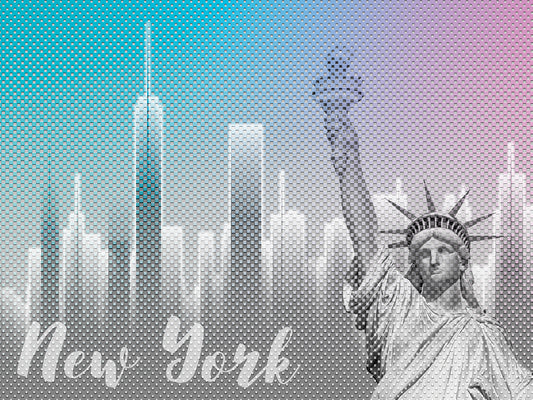 Graphic Art NEW YORK Mix No. 4 | funky cyan and pink