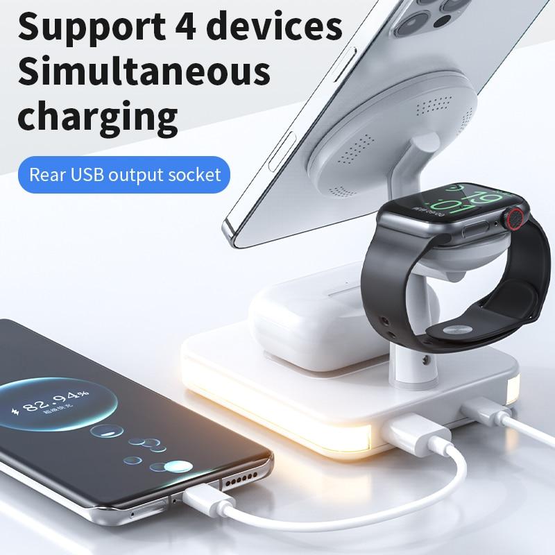 4 in 1 Magsafe Wireless Charging Station with Ambient LED Lighting