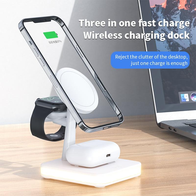 4 in 1 Magsafe Wireless Charging Station with Ambient LED Lighting