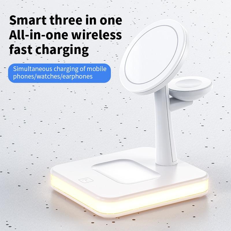 4 in 1 Magsafe Wireless Charging Station with Ambient LED Lighting