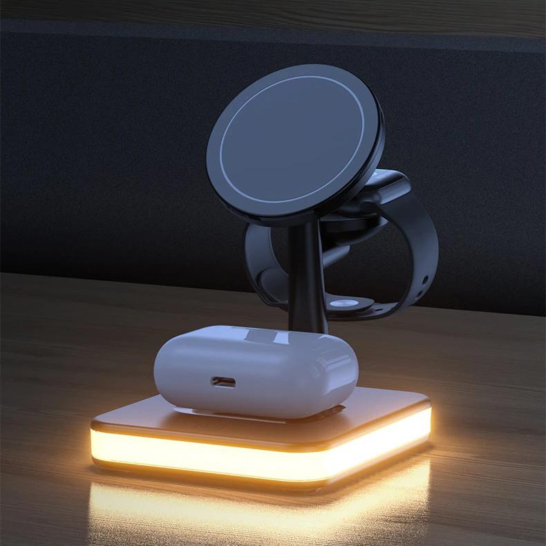 4 in 1 Magsafe Wireless Charging Station with Ambient LED Lighting