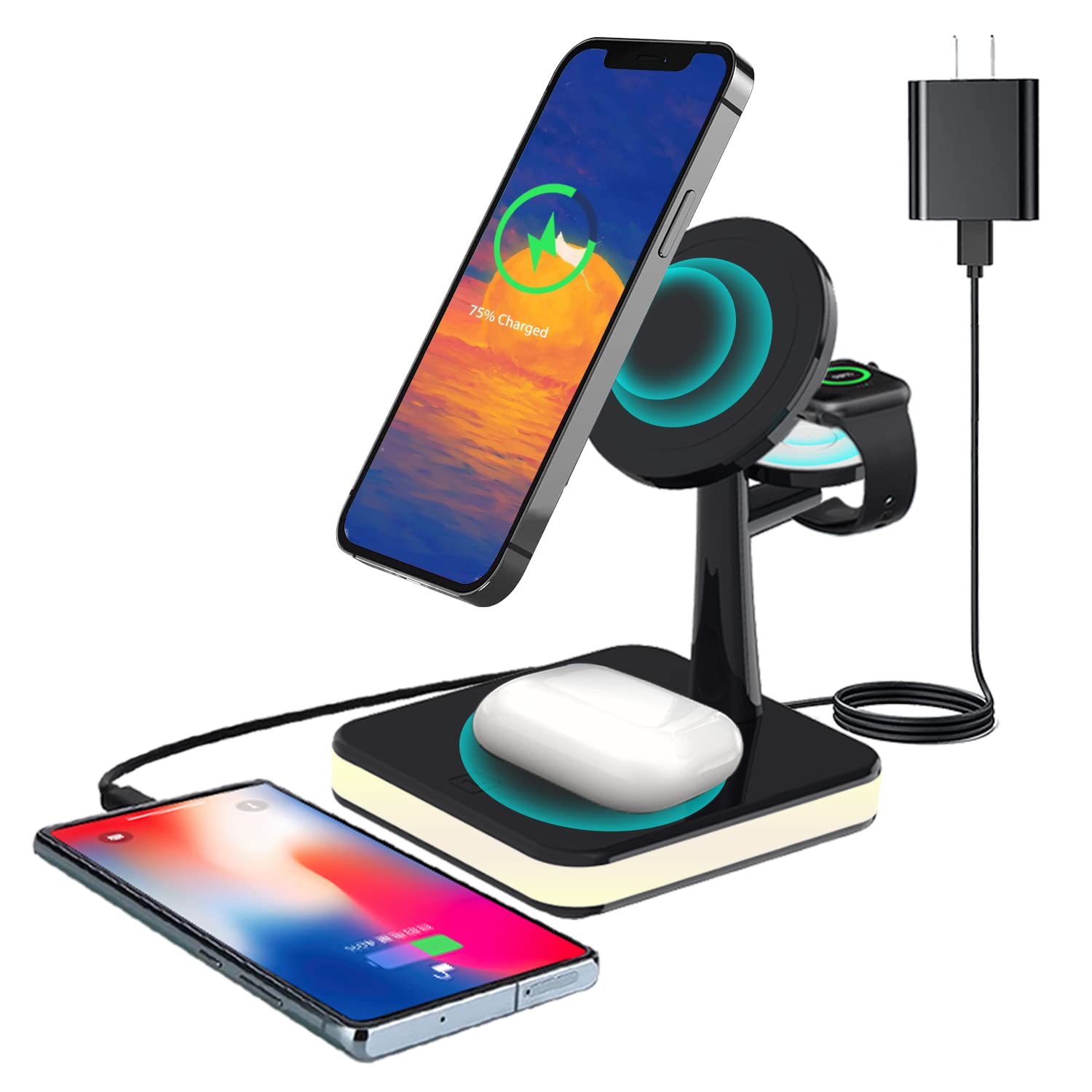 4 in 1 Magsafe Wireless Charging Station with Ambient LED Lighting