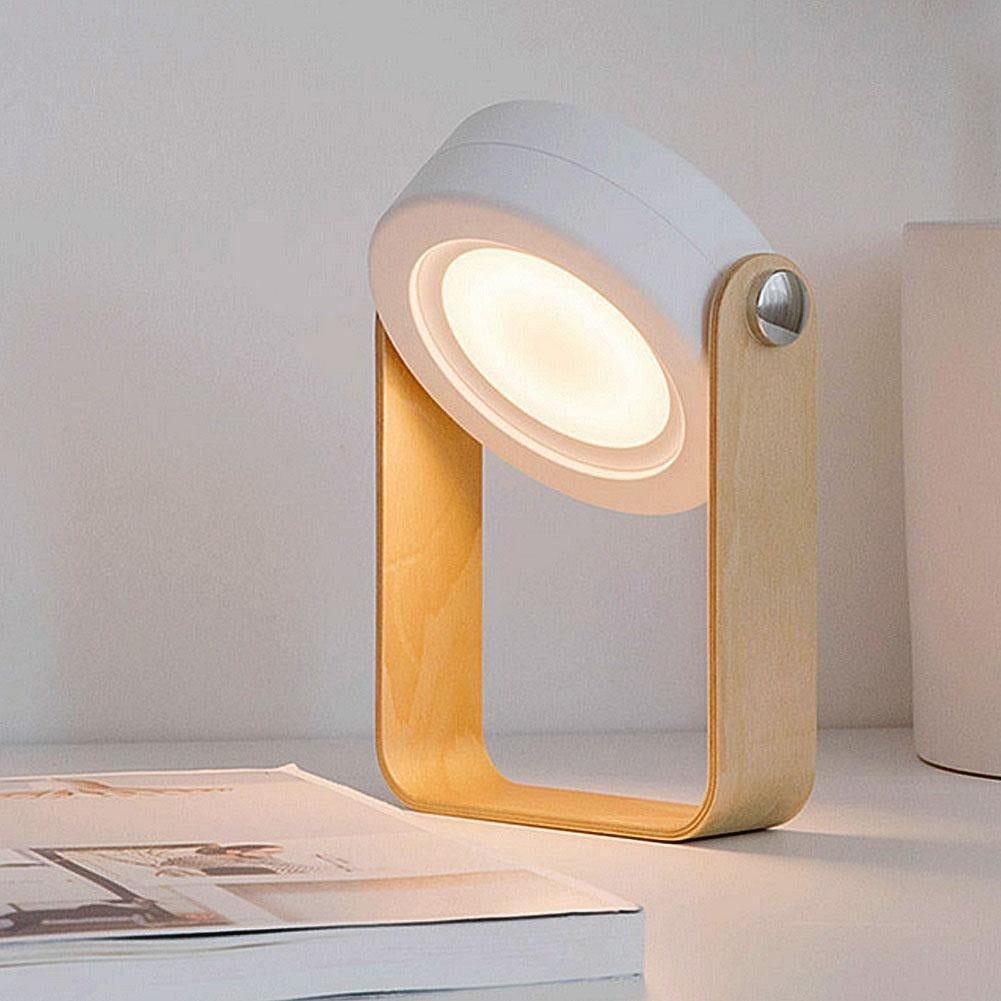 Folding LED Night Light with Wooden Handle