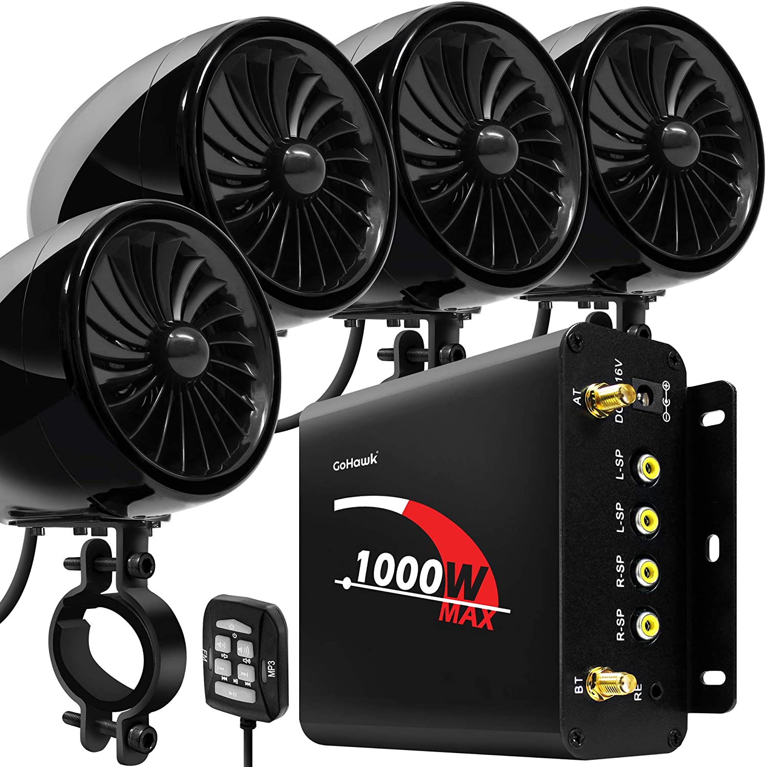 Motorcycle Bluetooth Speaker with 4 Channel 1000W Amplifier