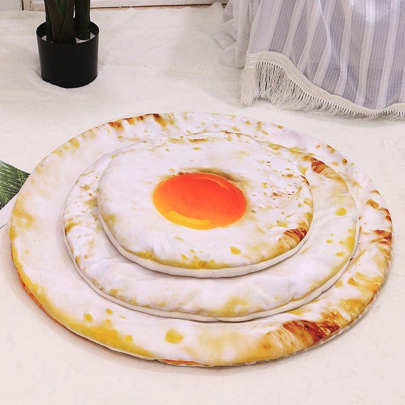 Simulation 3D Pizza Avocado Omelette Toast Pet Warm Blanket Mat Bed Soft Thicken