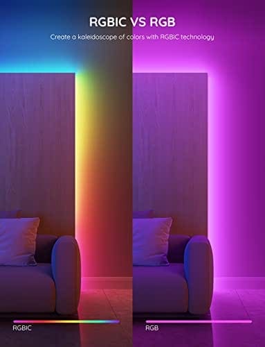 Govee RGBIC LED Strip Lights, 16.4ft Smart LED Lights for Bedroom, Bluetooth LED Lights APP Control, DIY Multiple Colors on One Line, Color Changing LED Lights Music Sync for Gaming Room, Indoor