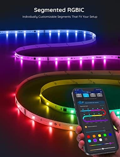 Govee RGBIC LED Strip Lights, 16.4ft Smart LED Lights for Bedroom, Bluetooth LED Lights APP Control, DIY Multiple Colors on One Line, Color Changing LED Lights Music Sync for Gaming Room, Indoor