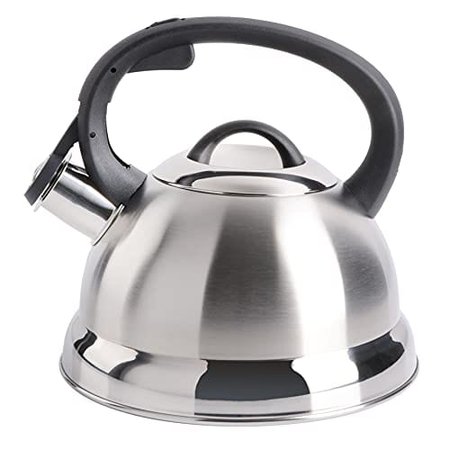 Mr. Coffee Flintshire Stainless Steel Whistling Tea Kettle, 1.75-Quart, Brushed Satin