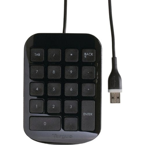 Targus Numeric Keypad with USB Port Connector, True Plug-and-Play Device, Connects with Laptop, Desktop and Other Devices, Black (AKP10US) Black/gray