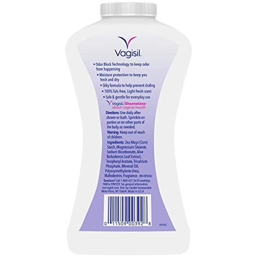 Vagisil Odor Block? Feminine Deodorant Powder for Women, Talc-Free, Gynecologist Tested, 8 Ounce (Packaging May Vary)