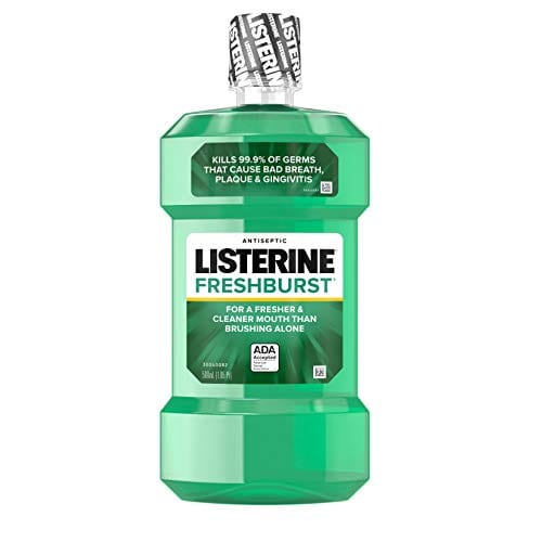 Listerine Freshburst Antiseptic Mouthwash with Germ-Killing Oral Care Formula to Fight Bad Breath, Plaque and Gingivitis, 500ml