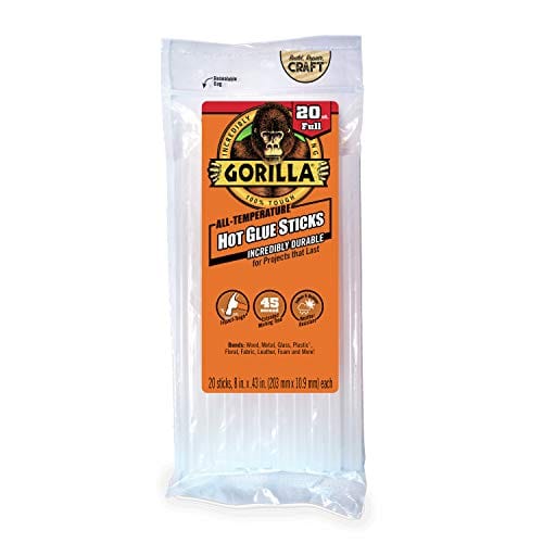 Gorilla Hot Glue Sticks, Full Size, 8