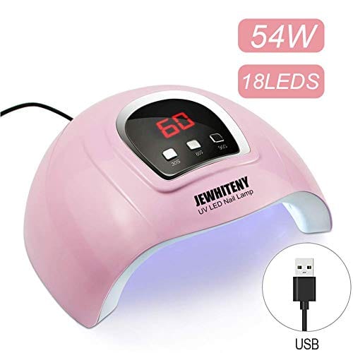 UV LED Nail Lamp 54W, Professional Nail Dryer Gel Polish Light, UV Nail Light with 3 Timer Setting, Nail Polish Curing Gel LED Dryer,