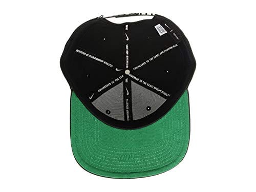 NIKE Mens Pro Futura Snapback Hat Black/Pine Green/White 891284-010,One Size