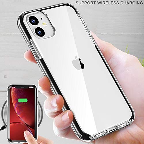 COOLQO Compatible for iPhone 11 Case, with [2 x Tempered Glass Screen Protector] Clear 360 Full Body Coverage Hard PC+Soft Silicone