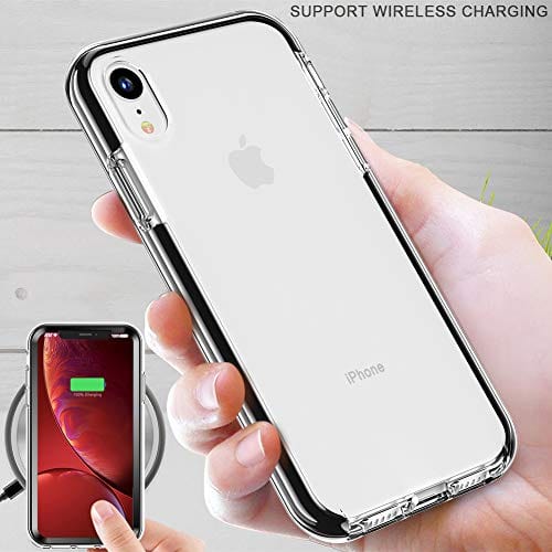 COOLQO Compatible for iPhone XR Case, with [2 x Tempered Glass Screen Protector] Clear 360 Full Body Coverage Hard PC+Soft Silicone TPU