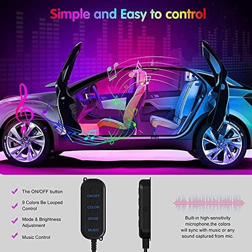 Interior Car Lights Keepsmile Car Accessories Car Led Lights APP Control with Remote Music Sync Color Change RGB Under Dash Car Lighting