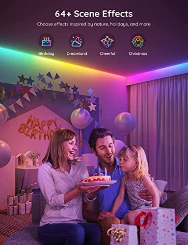 Govee RGBIC LED Strip Lights, 16.4ft Smart LED Lights for Bedroom, Bluetooth LED Lights APP Control, DIY Multiple Colors on One Line, Color Changing LED Lights Music Sync for Gaming Room, Indoor