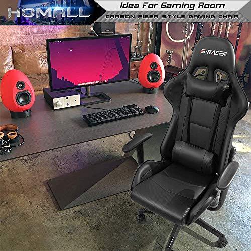 Homall Gaming Chair Office Chair High Back Computer Chair PU Leather Desk Chair PC Racing Executive Ergonomic Adjustable Swivel Task Chair