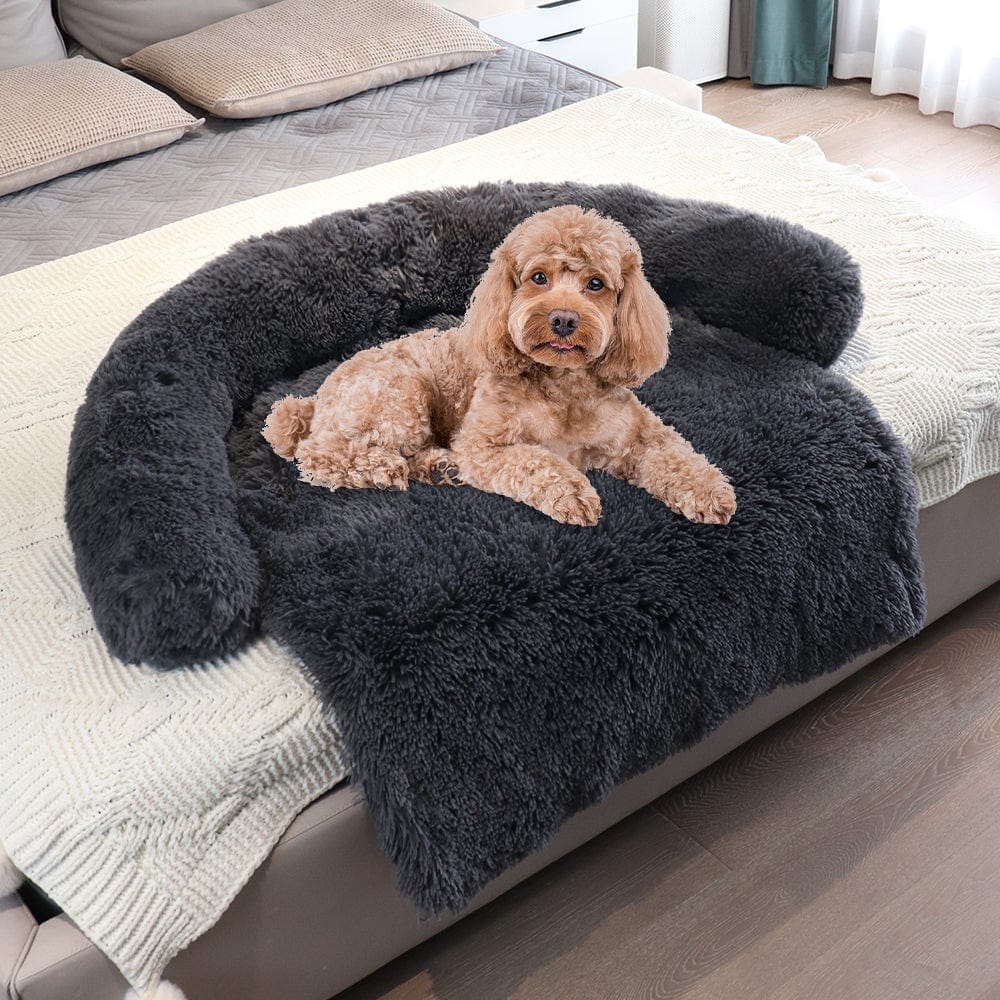 Pet Sofa Dog Bed Calming Bed Long Plush Winter Warm Kennel