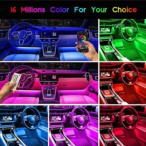 Interior Car Lights Keepsmile Car Accessories Car Led Lights APP Control with Remote Music Sync Color Change RGB Under Dash Car Lighting