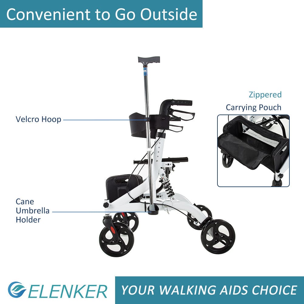 HFK-9211  ELENKER? Rollator Walker Shock Absorbing Carrying Bag for Seniors white Refurbished