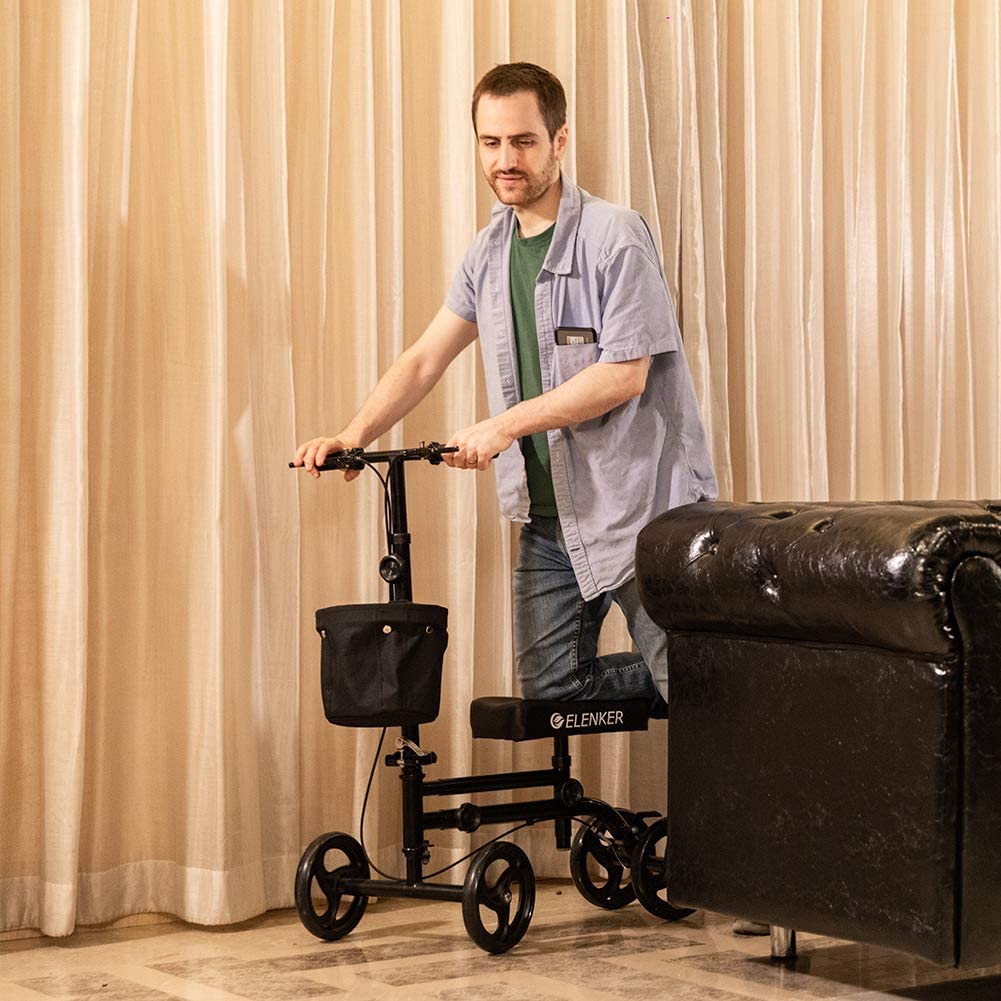 HW-8001 ELENKER?  ELENKER?  Knee Scooter Economy Knee Walker with Dual Braking System for Injury or Surgery to The Foot
