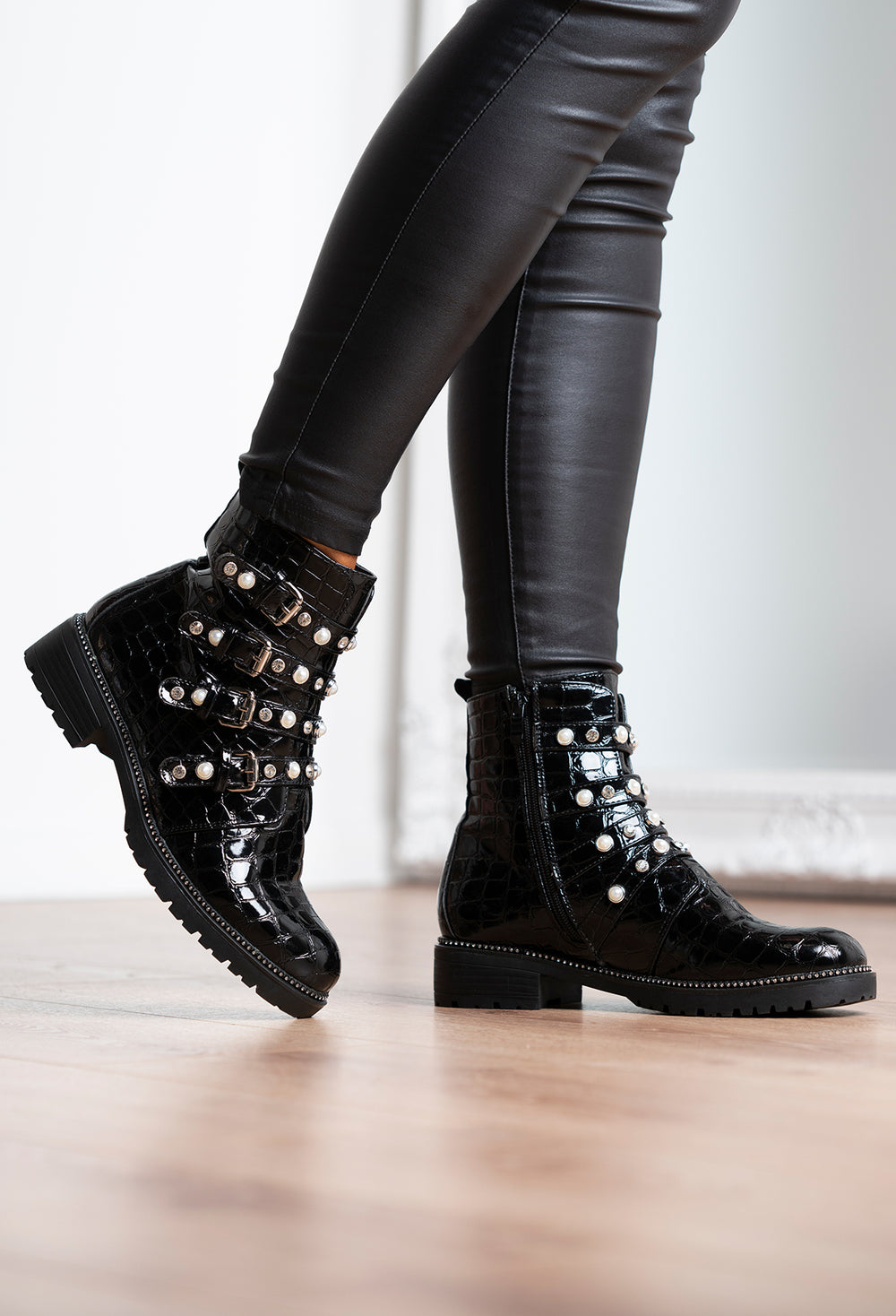 croc biker boots