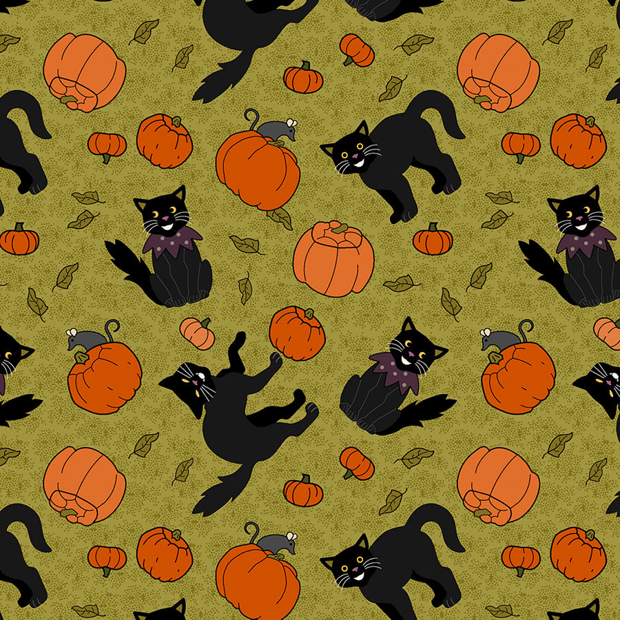  No Tricks, Just Treats Cats Green 