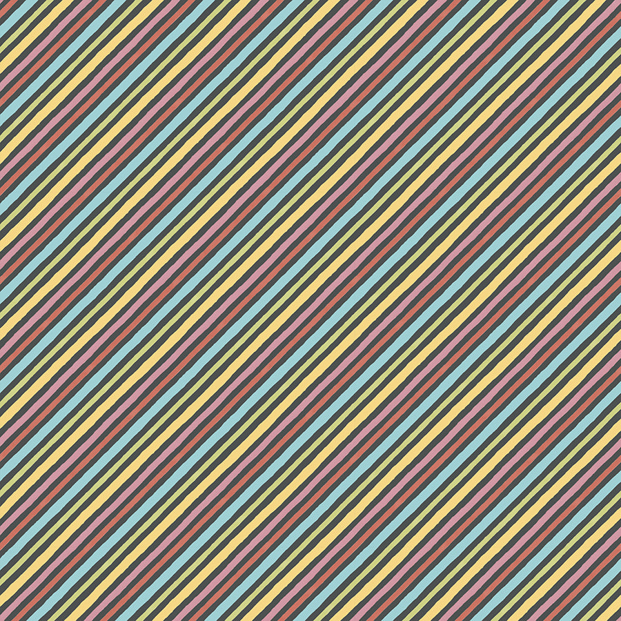 Sweet Little Pleasures Diagonal Stripe Black/Multi 